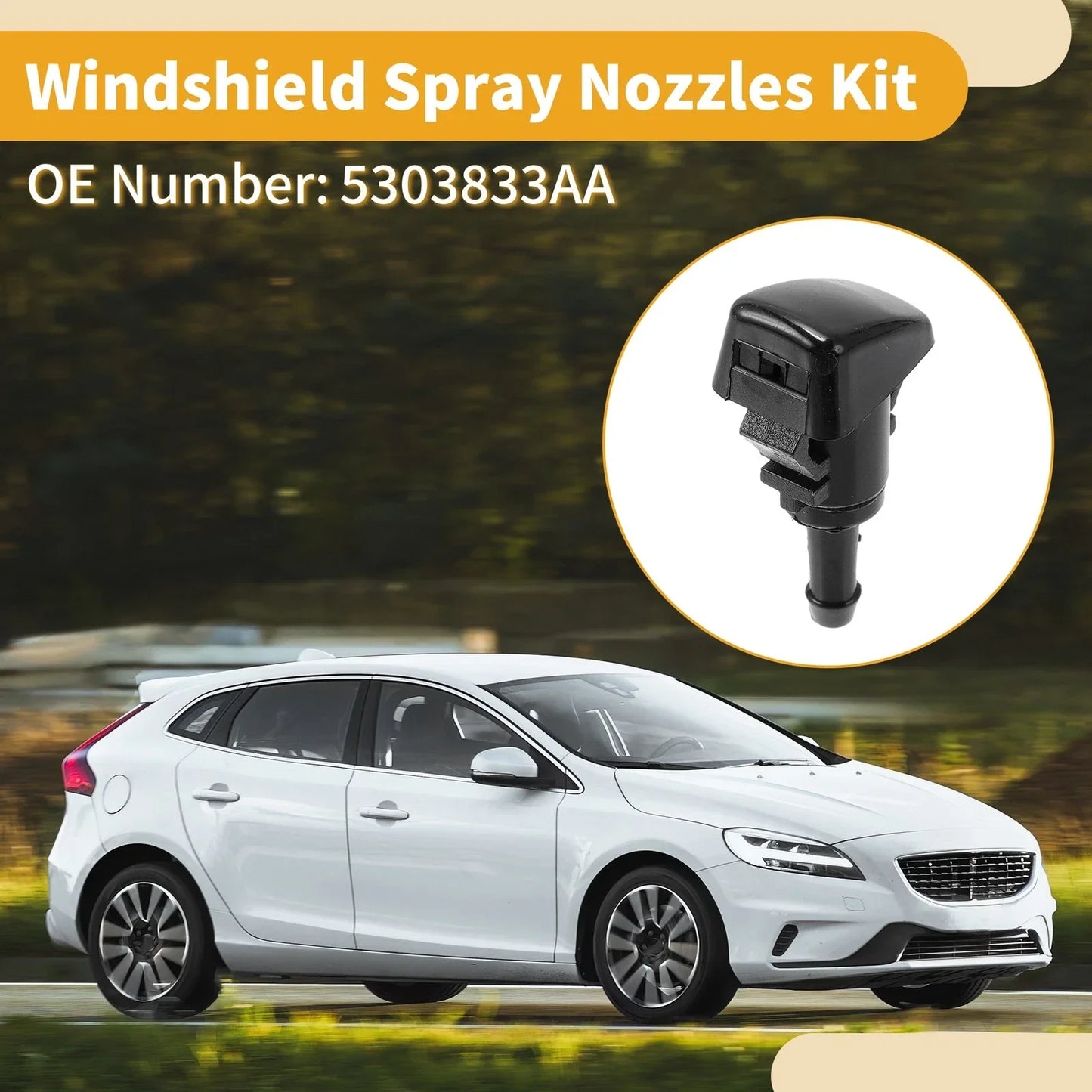 Windshield Washer Nozzle Kit for Chrysler 300 (2006-2010) - 1 x Fluid Hose