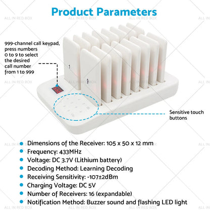 Wireless Guest Call Pager System for Restaurant - AU