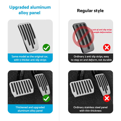 Aluminum Foot Pedal Covers for Tesla Model Y & Model 3 (2020-2023)