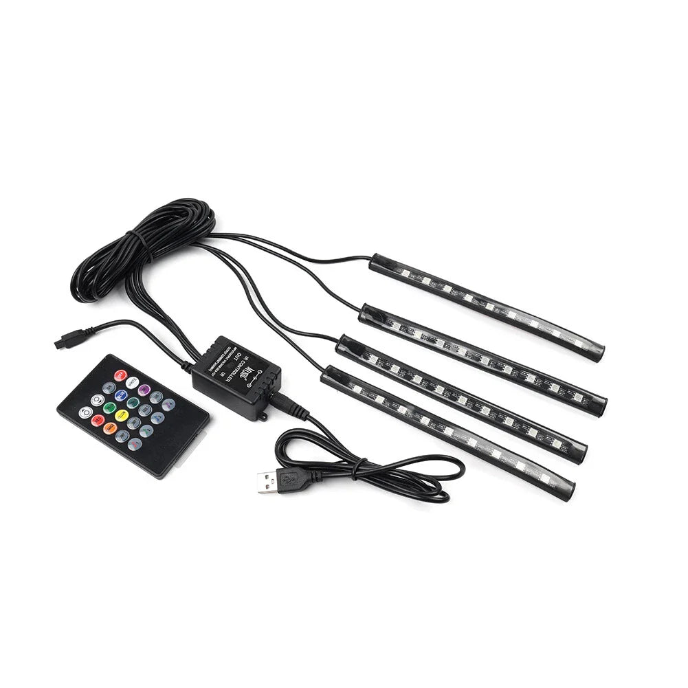 36LED RGB Remote Control Decorative Foot Lamp for Car
