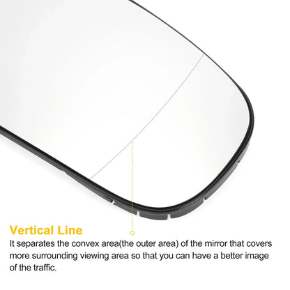 Right Side Heated White Mirror Glass for Mercedes S-CLASS W220 (1999-2003)