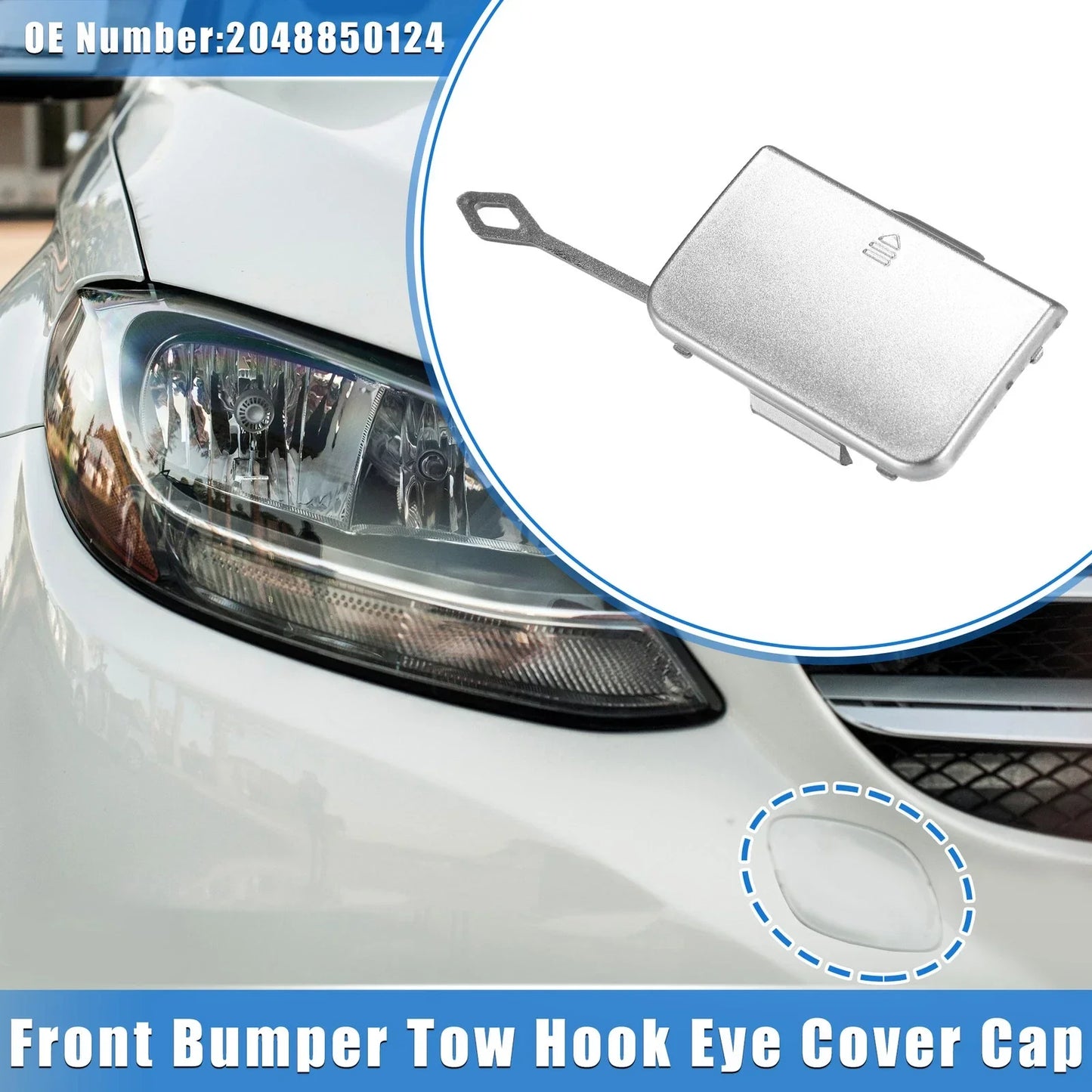 Front Bumper Tow Hook Cover for Mercedes-Benz C300 W204 (2008-2015)