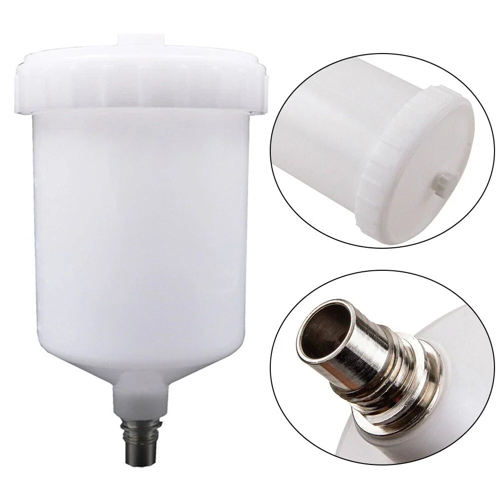 Paint Cup HVLP White Plastic for Sata Sprayer Jet Connector