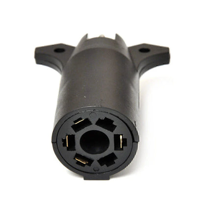 7 Way Round to 4 Pin Flat Trailer Light Adapter Plug Connector for RV