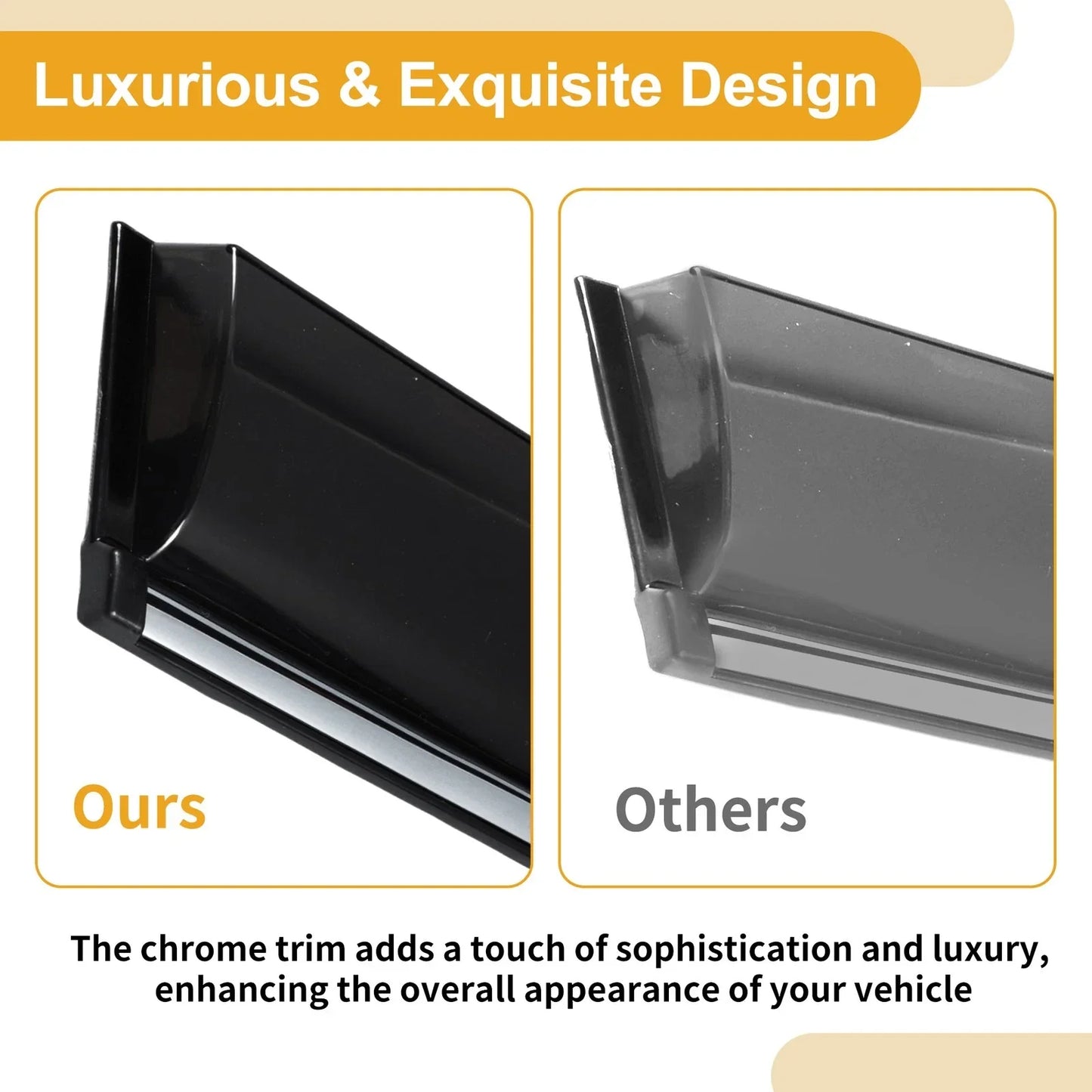 Window Deflectors for Hyundai Accent Sedan Side Window Vent Visors (2012-2017)