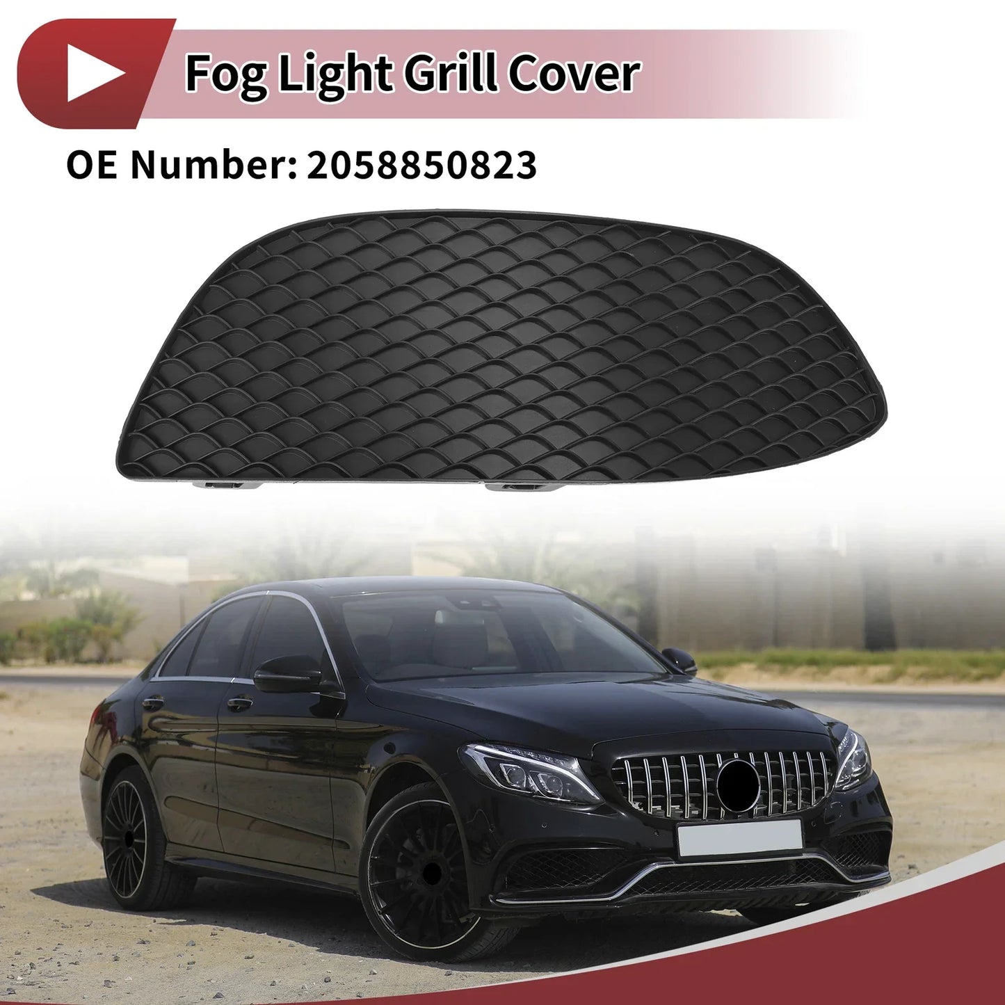 Front Right Fog Light Grill for Mercedes-Benz C300 (2015-2016)