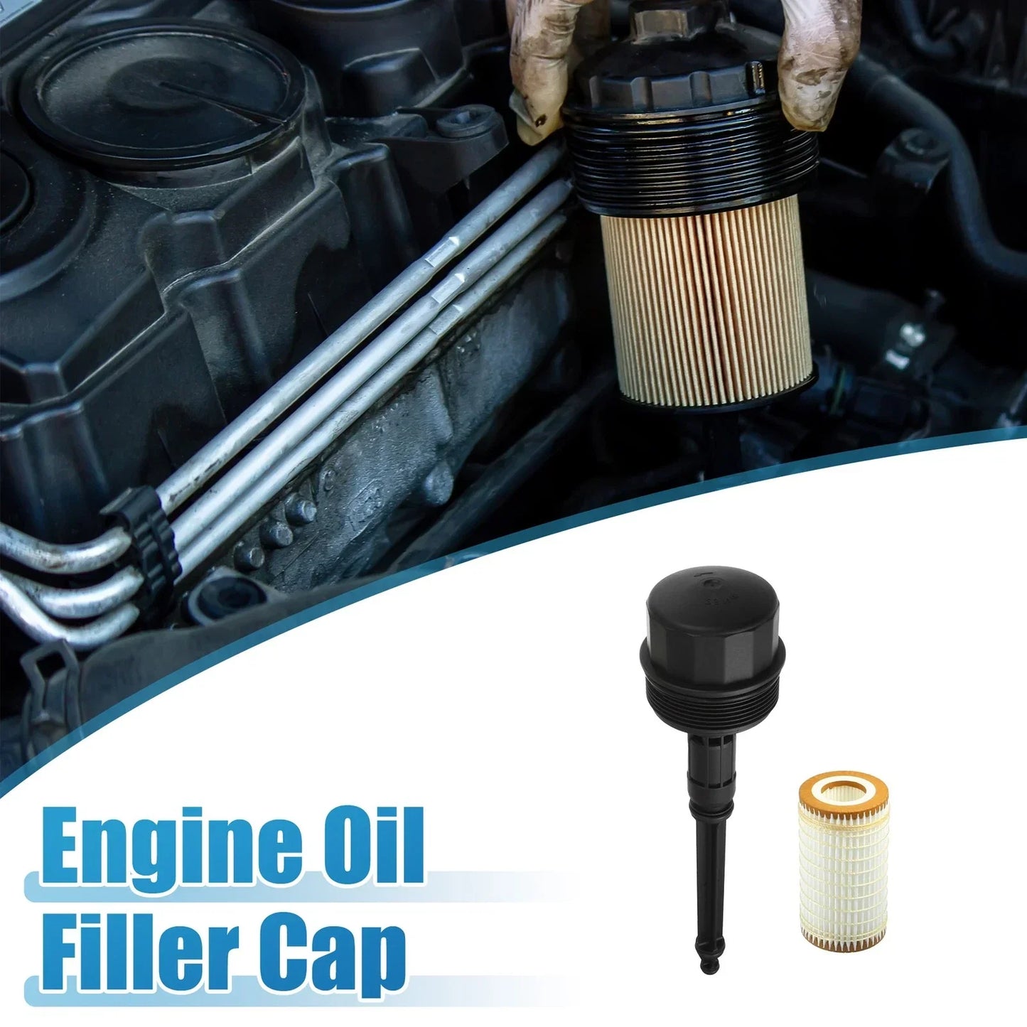 Engine Oil Filter with Housing Cap for Mercedes-Benz C240 C280 C320 (2001-2005)