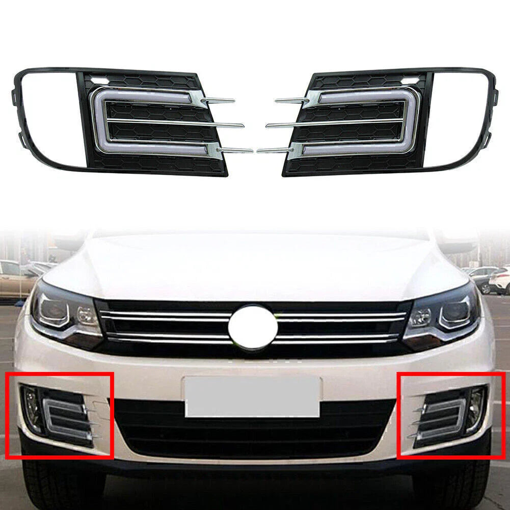 1 Pair LED Front Daytime Running Lights for VW Tiguan (2013-2016)