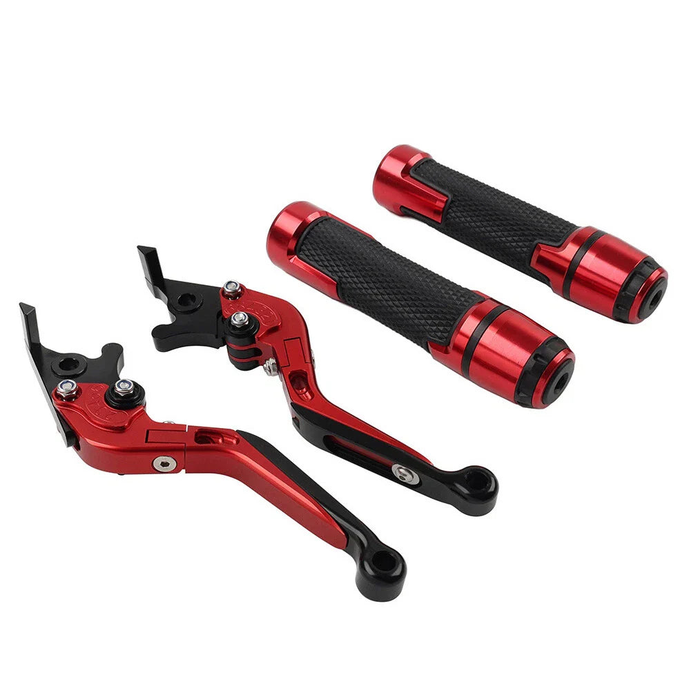 Red Extendable Brake Clutch Levers & Handlebar Grips for BMW C650GT C600 (2012-2016)
