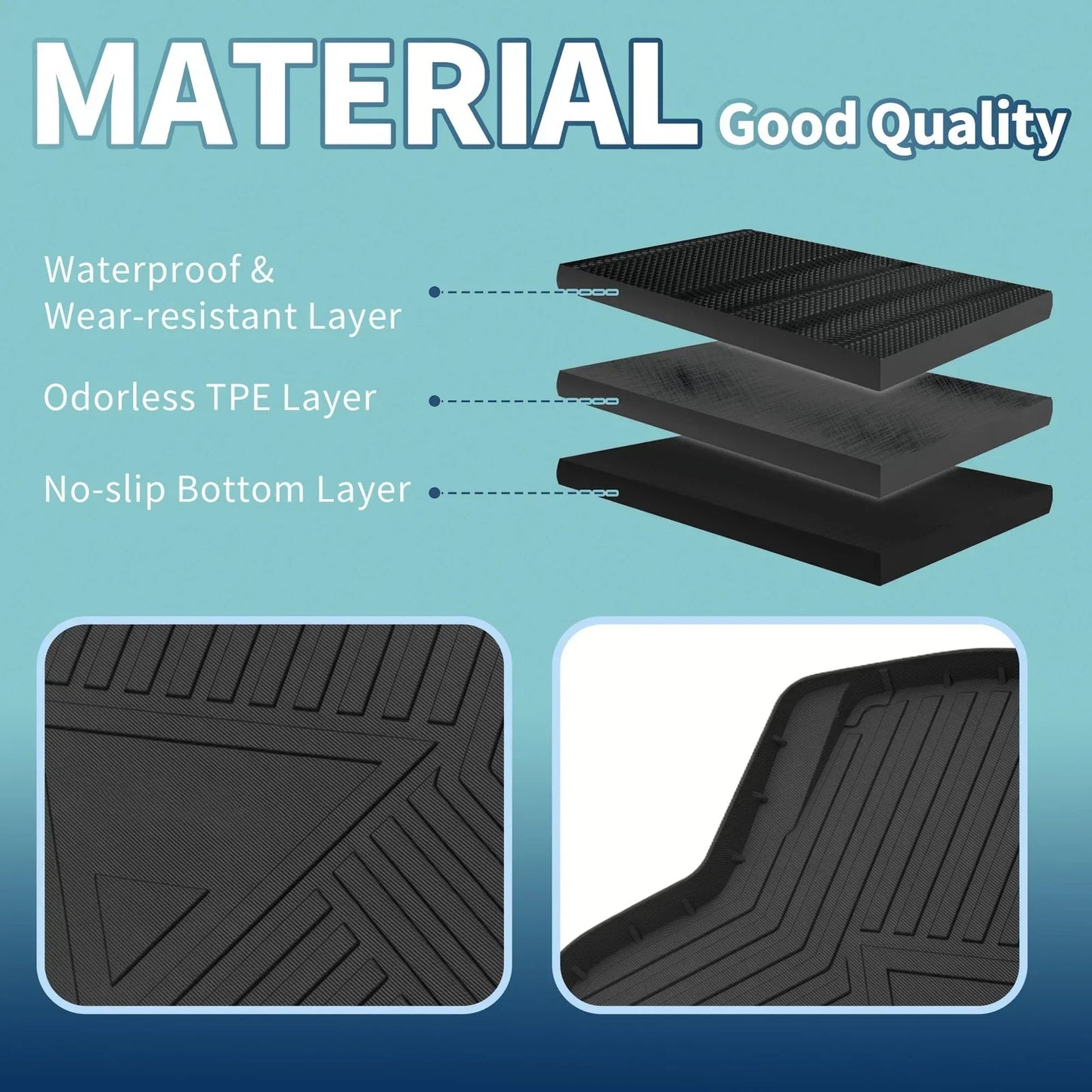 Flat Face Cargo Liner Rear Trunk Mat for Honda Civic (2016-2021) 1 x TPE