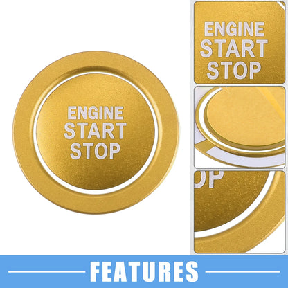 Ignition Button Sticker for Lexus IS ES RX GS NX - Aluminum Gold Tone