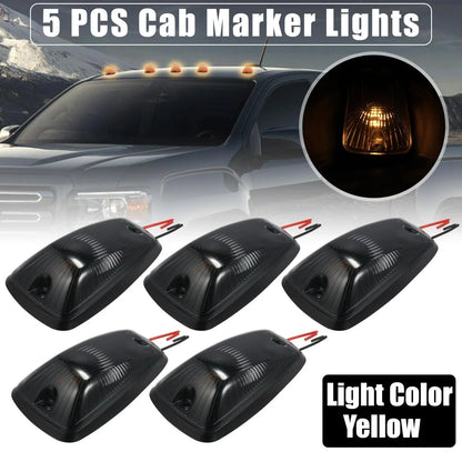 5 x Cab Marker Lights Smoked Black Lens Yellow for Chevrolet K2500 (1999-2007)