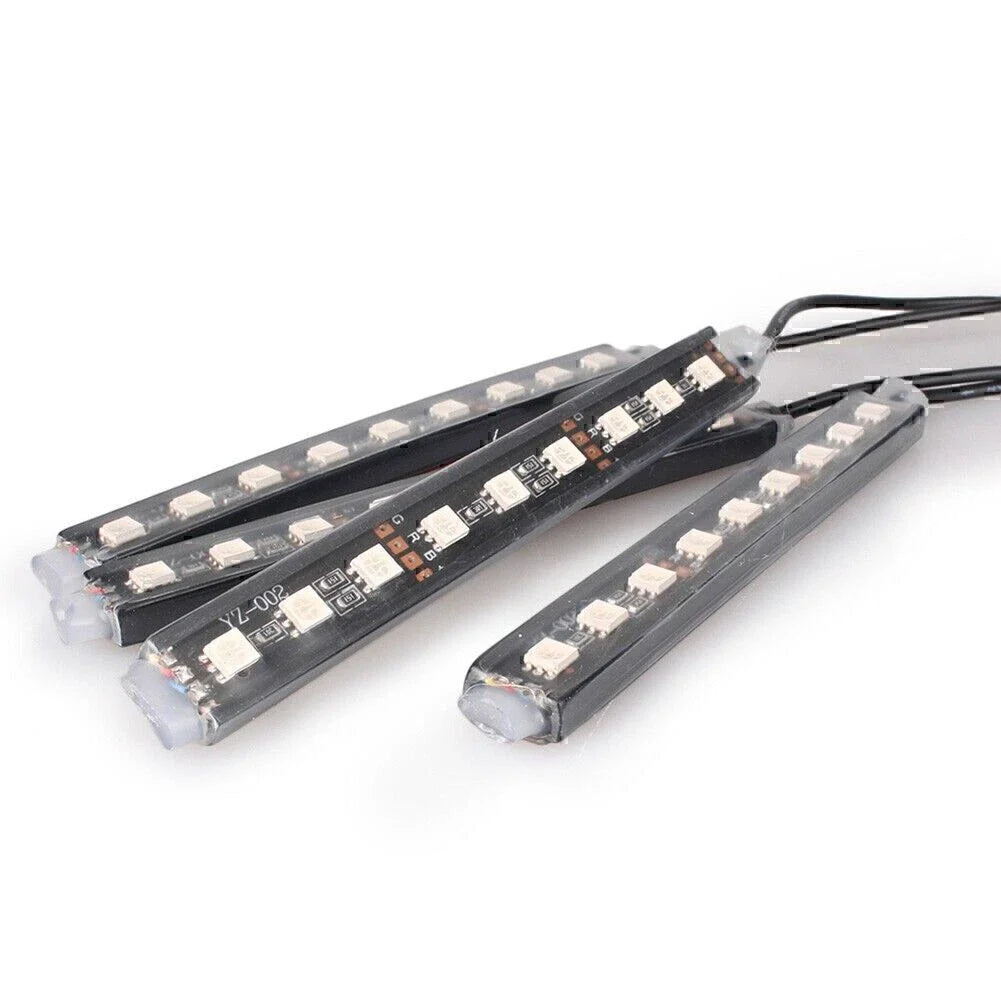 4 x Colorful LED Car Interior Lights Kit for Universal Models