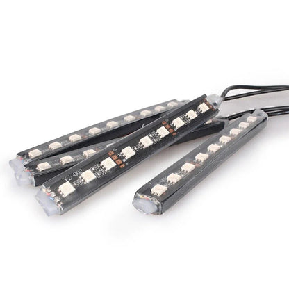 4 x Colorful LED Car Interior Lights Kit for Universal Models