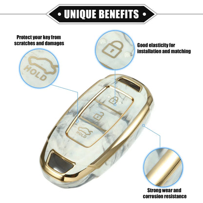 Key Fob Cover for Hyundai Accent Tucson, 3 Button TPU Gray (2010-2023)