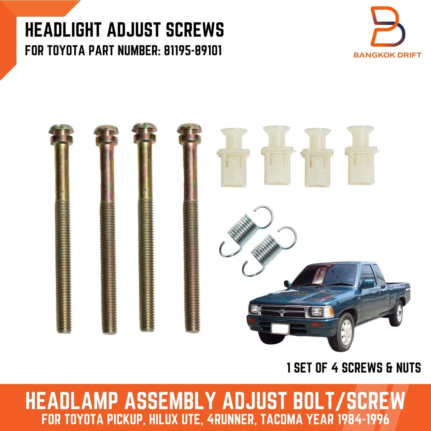 Headlamp Adjust Screw Nut for Toyota Hilux Ute (1987-1996)