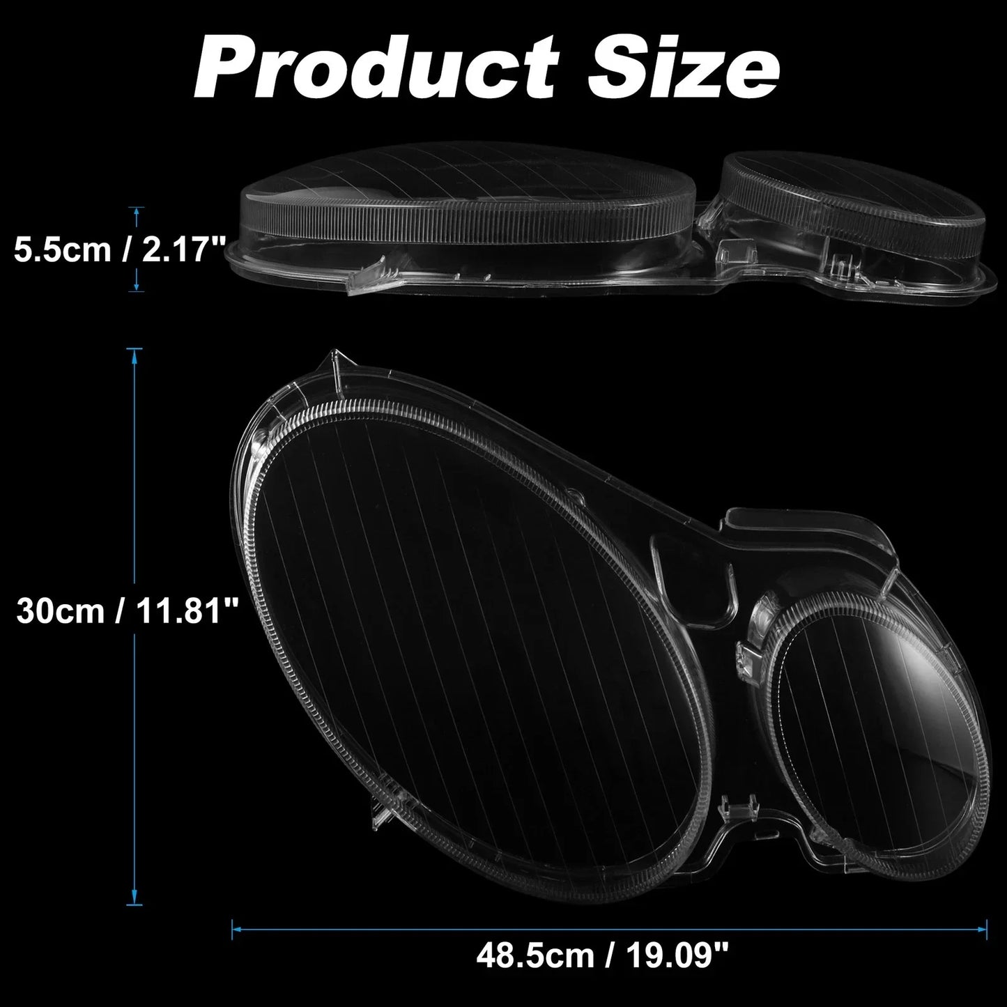 Front Headlight Lens Covers for Mercedes-Benz W211 (2002-2008)