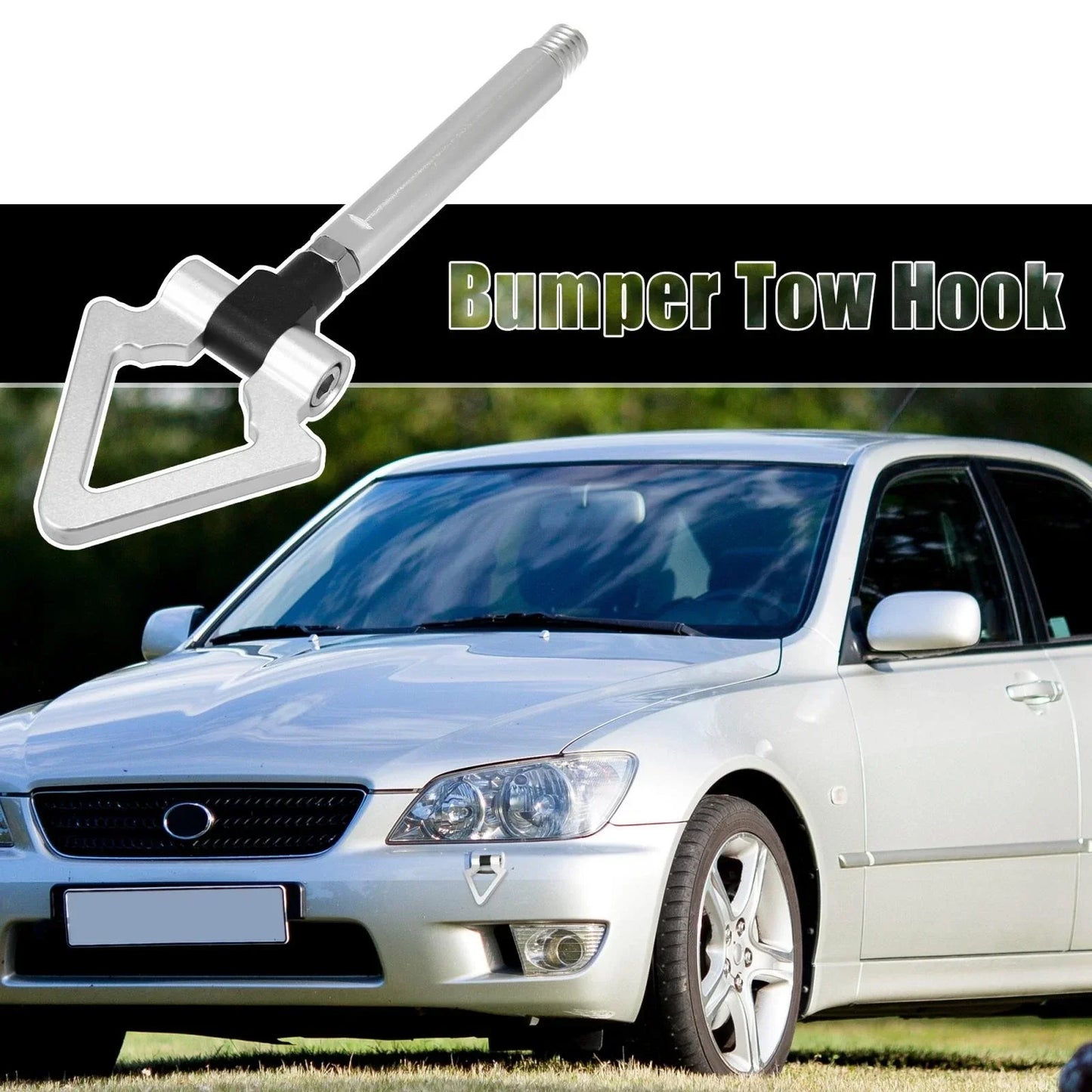 Silver Tone Triangle Shape Front Rear Bumper Tow Hook Screw for Lexus IS250