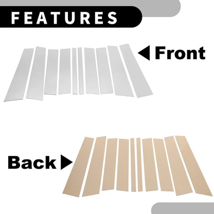 10 x Car Pillar Window Trim Covers for Mercedes Benz GL-Class Chrome Silver Tone