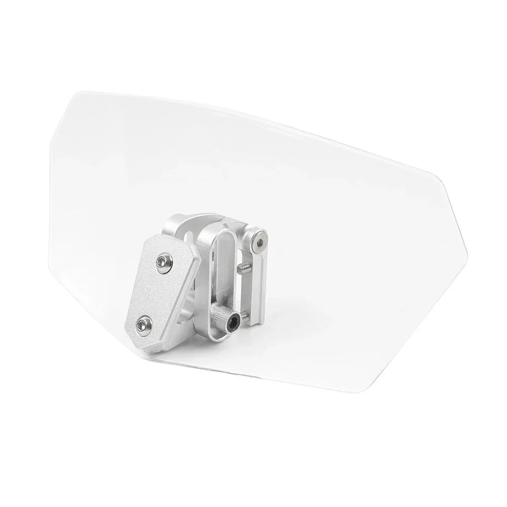 Clear & Chrome Adjustable Clip-On Windshield Air Deflector for Car