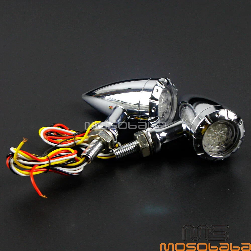 LED Rear Turn Signal Light for Harley Chopper Cruiser 10mm 12V