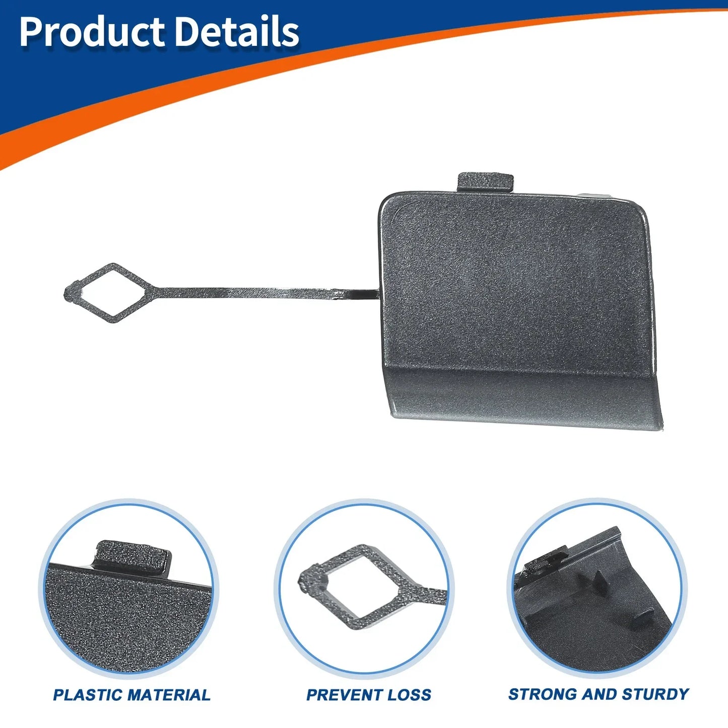 Rear Tow Hook Cover for Mercedes-Benz W212 E200 (2010-2016) Gray