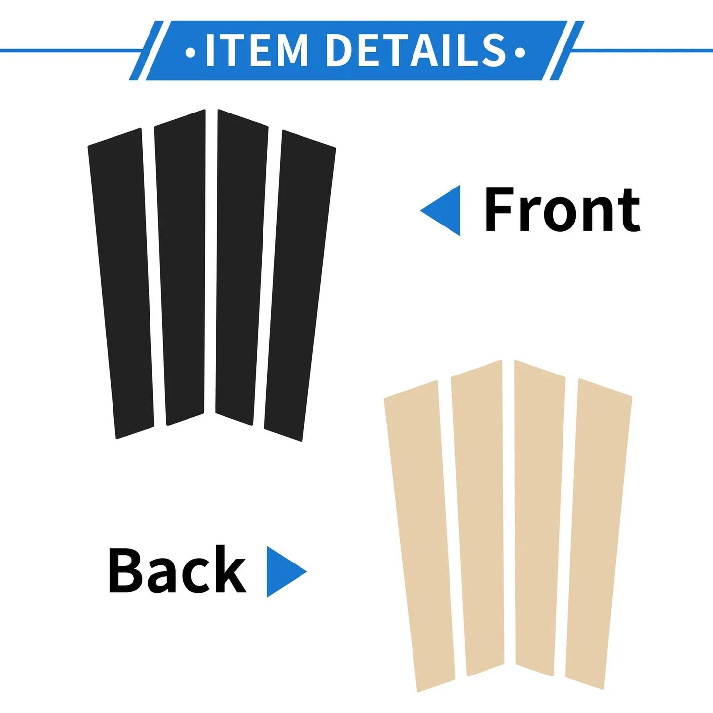 4 Pcs Door Pillar Window Trim for Porsche Panamera (2017-2021) Black