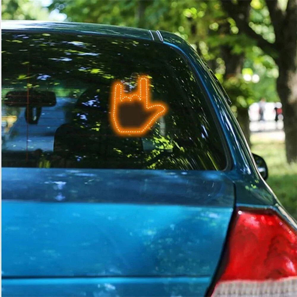 LED Gesture Light for Car Rear Windshield - Palm Shape (Fits Various Models)