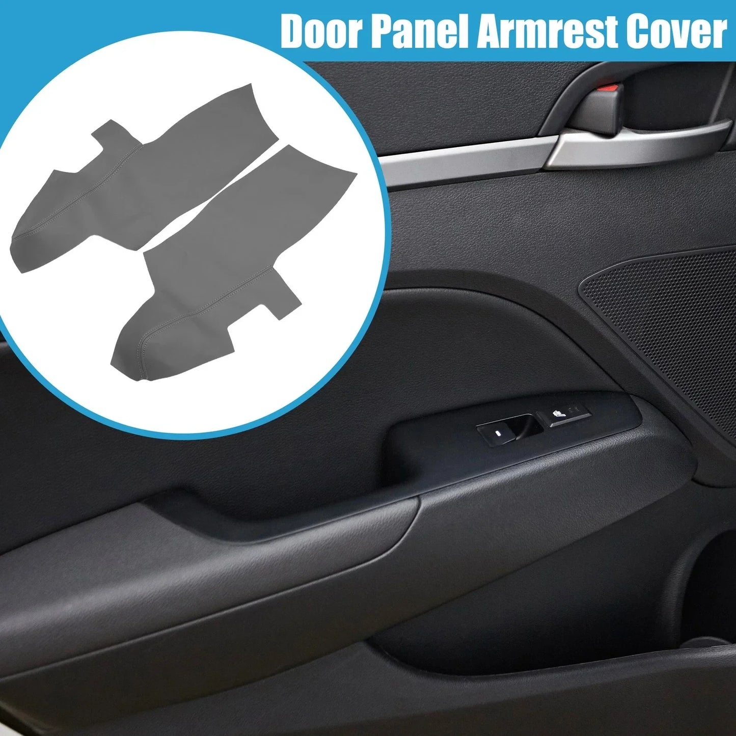 Front Door Panel Armrest Covers for Hyundai Santa Fe (2006-2012) Gray