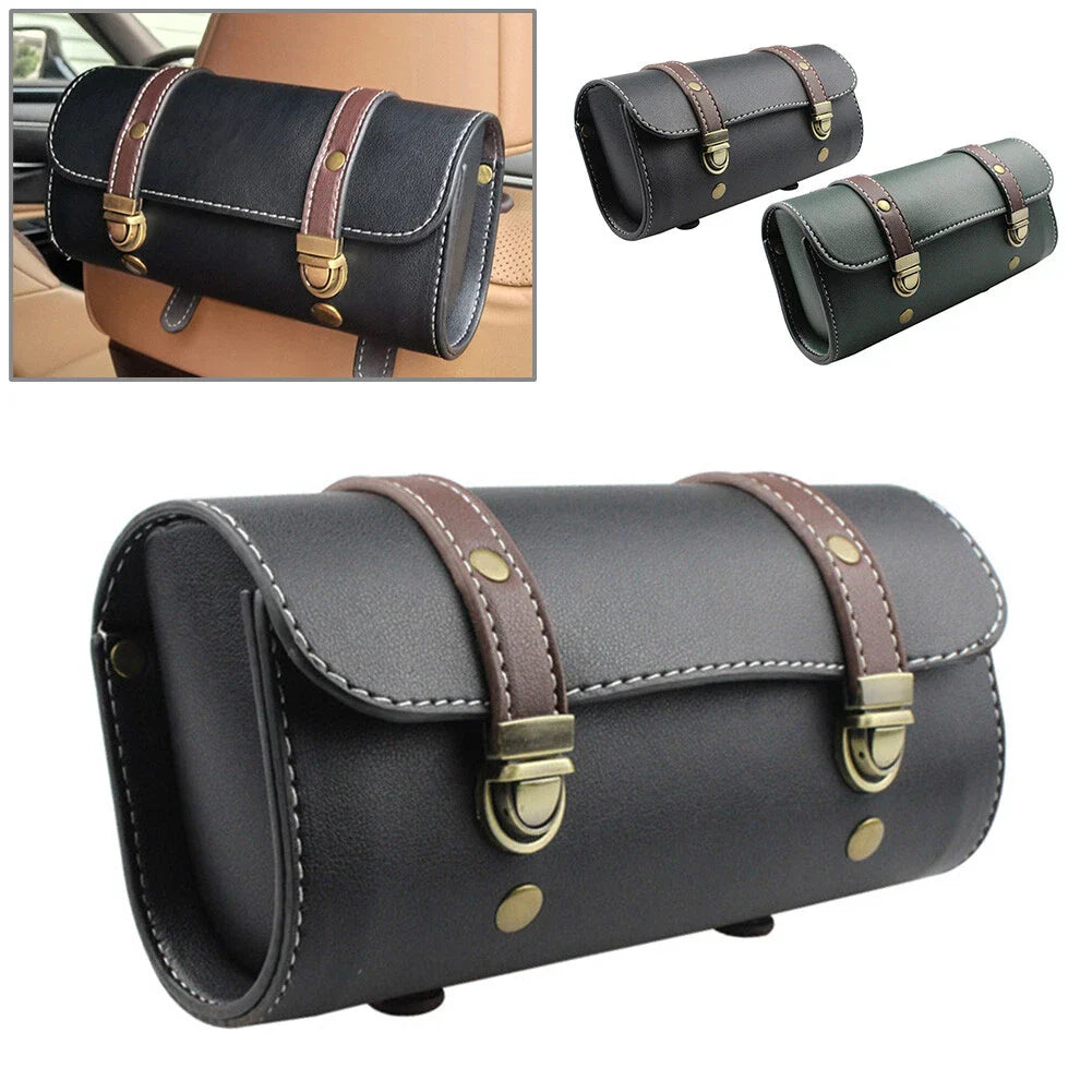 Universal Motorcycle Front Fork Tool Bag Pouch Saddle Bag - Black