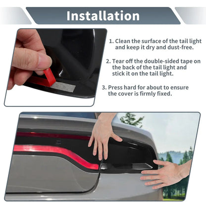 Tail Light Cover for Dodge Charger 2015-2024 - Smoked Black ABS Guard