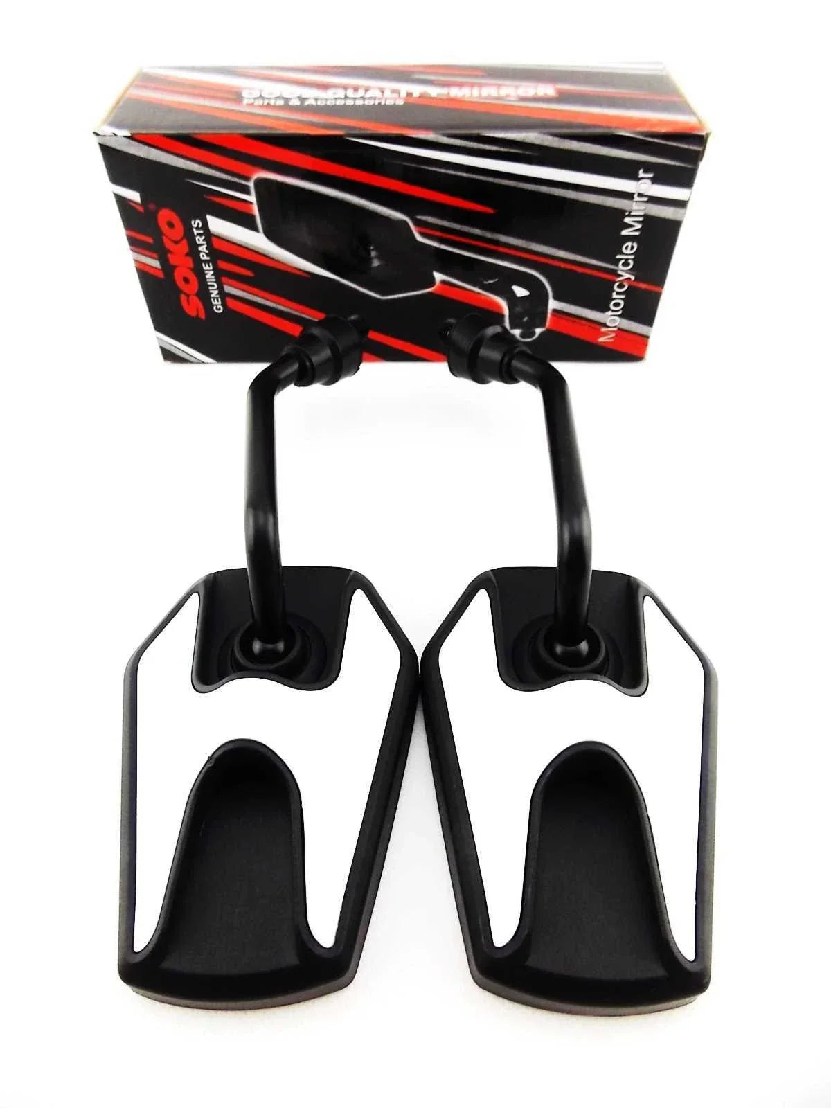 Black White Hex Soko Mirrors for Honda VT250Z Shadow (1984)