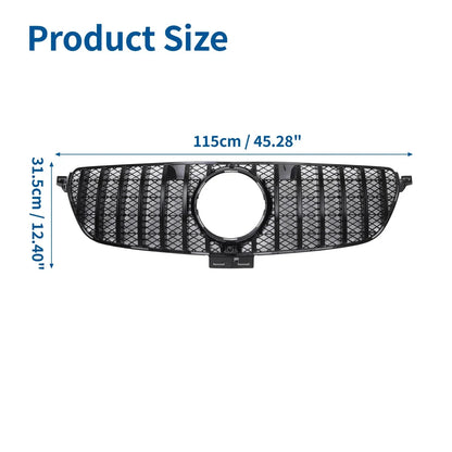 Front Upper Bumper Grille for Mercedes-Benz GLE450 AMG 2016-2017 Black