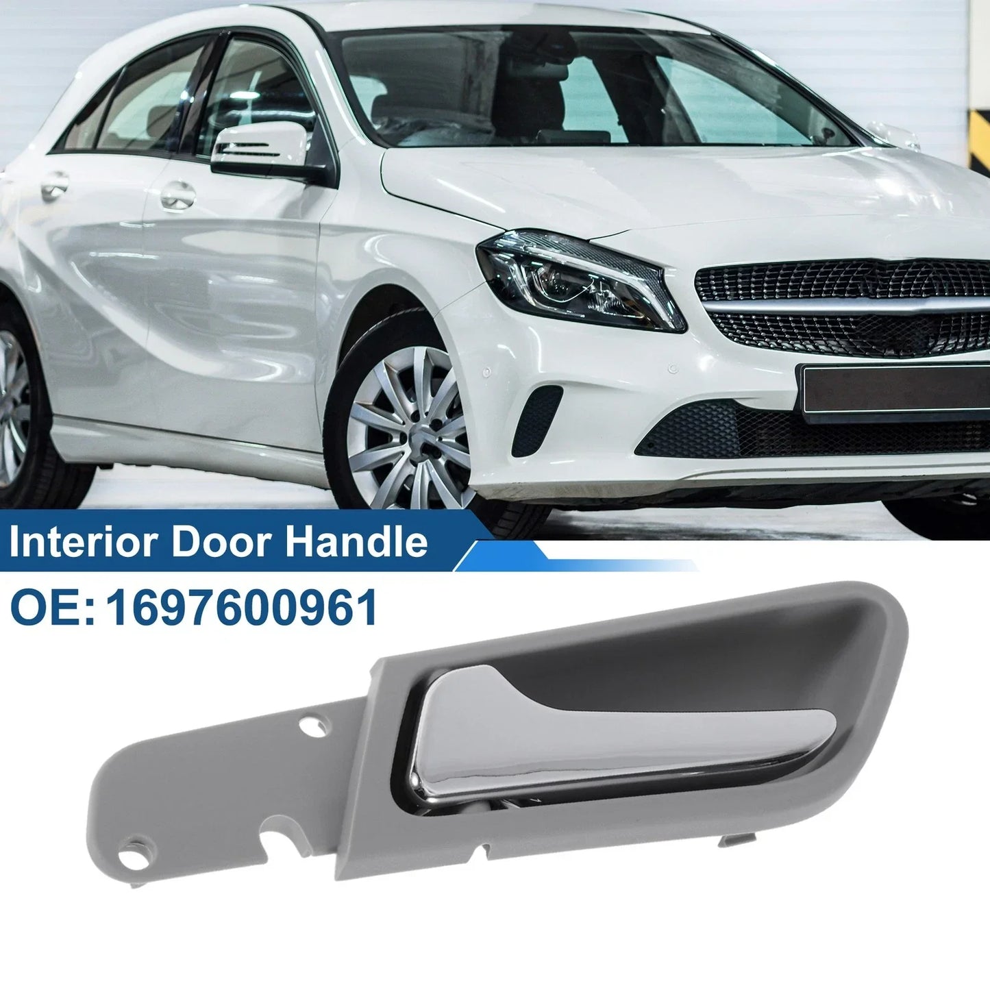 Interior Door Handle for Mercedes-Benz A180 (2004-2012) Gray Chrome