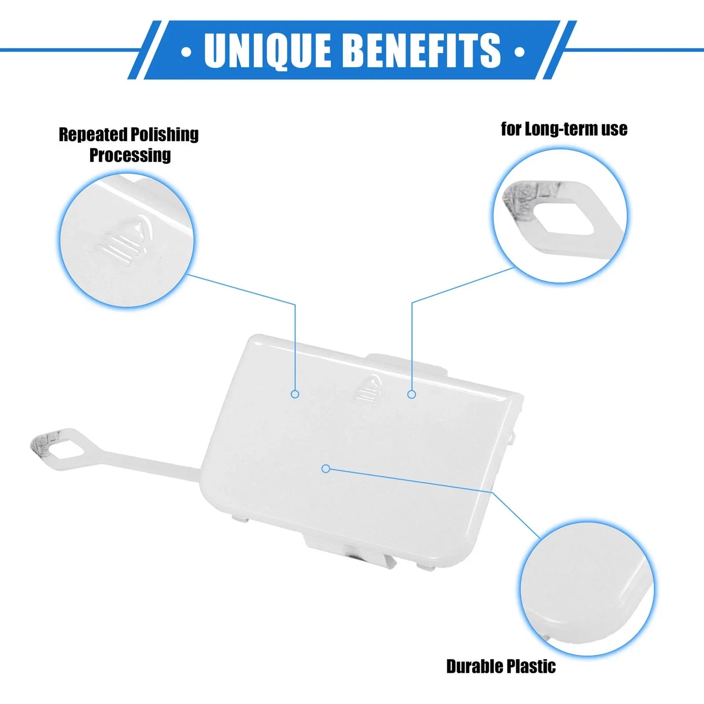 Bumper Tow Hook Cover for Mercedes-Benz C300 W204 2008-2011 White