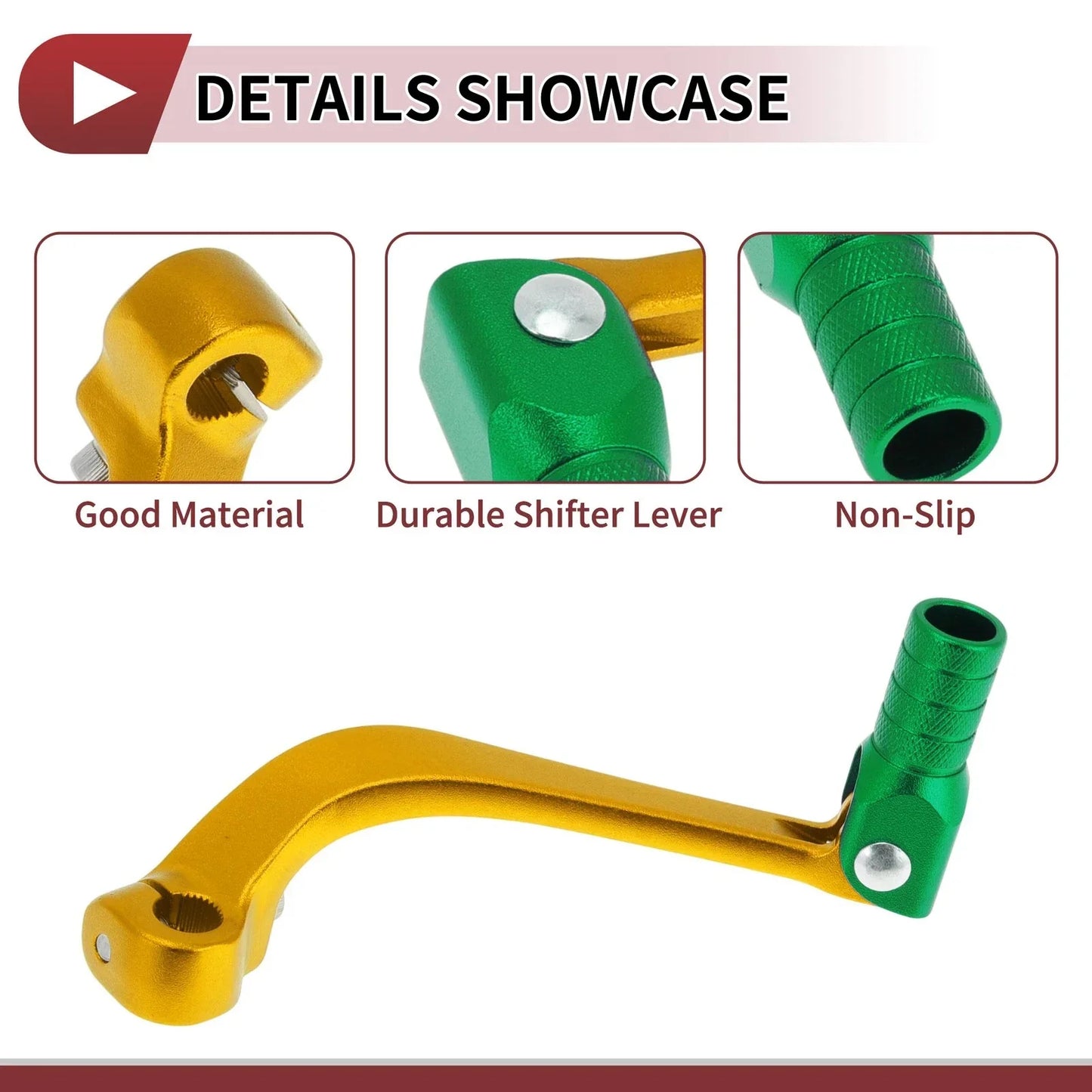 Folding Motorcycle Gear Shifter Lever for Honda CRF110F (2013-2018) Gold Green