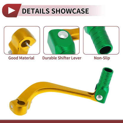 Folding Motorcycle Gear Shifter Lever for Honda CRF110F (2013-2018) Gold Green