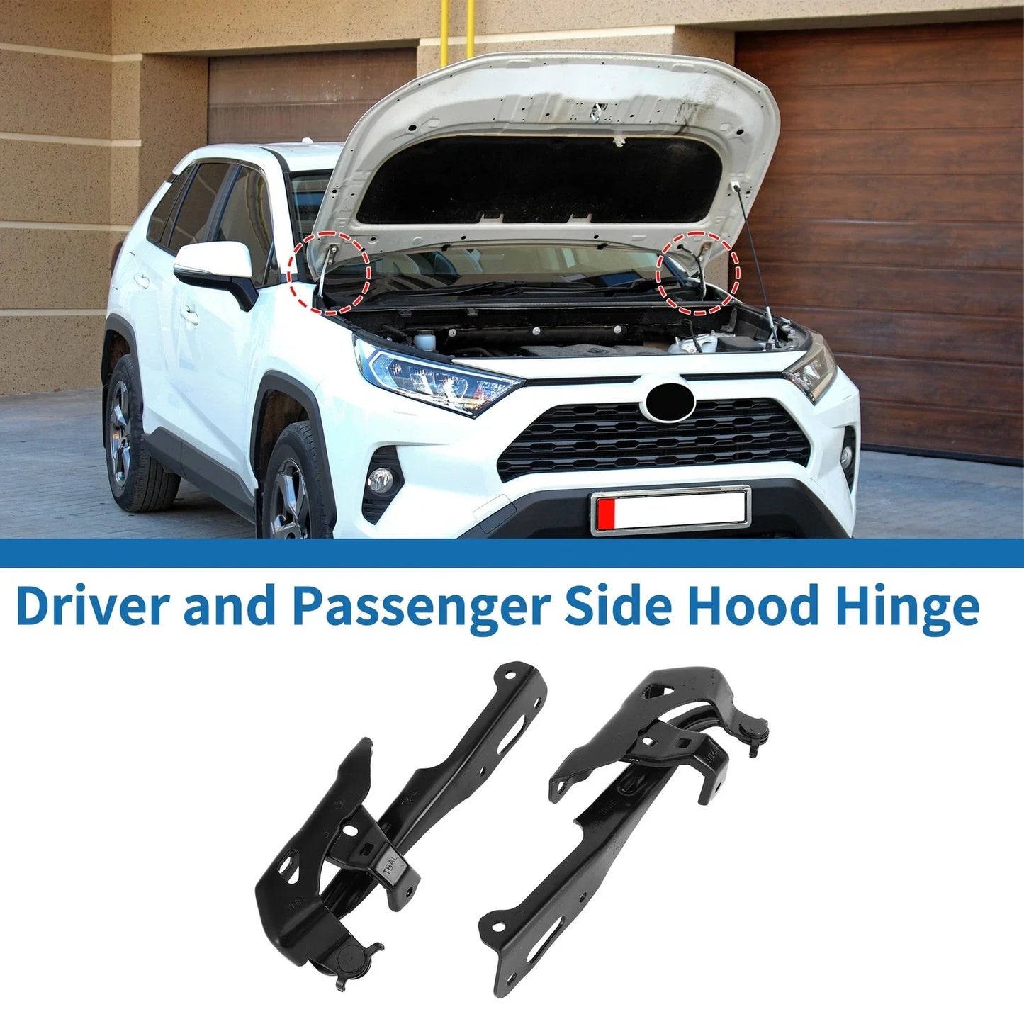 Hood Hinges for Honda Civic 2016-2021 Front Bonnet Bracket Black 2 x