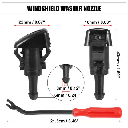14 x Front Windshield Washer Nozzles Kit for Dodge Neon (2000-2005)