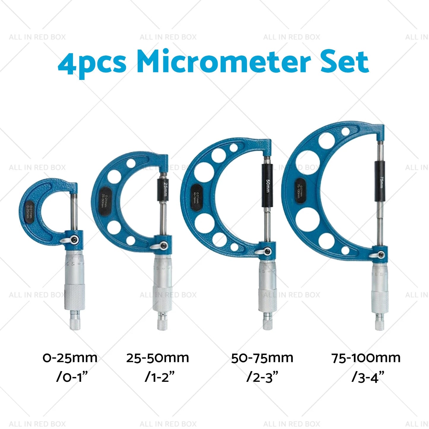 0-4in Outside Micrometer Set for Calibration Standards Wrench (2020-2023)