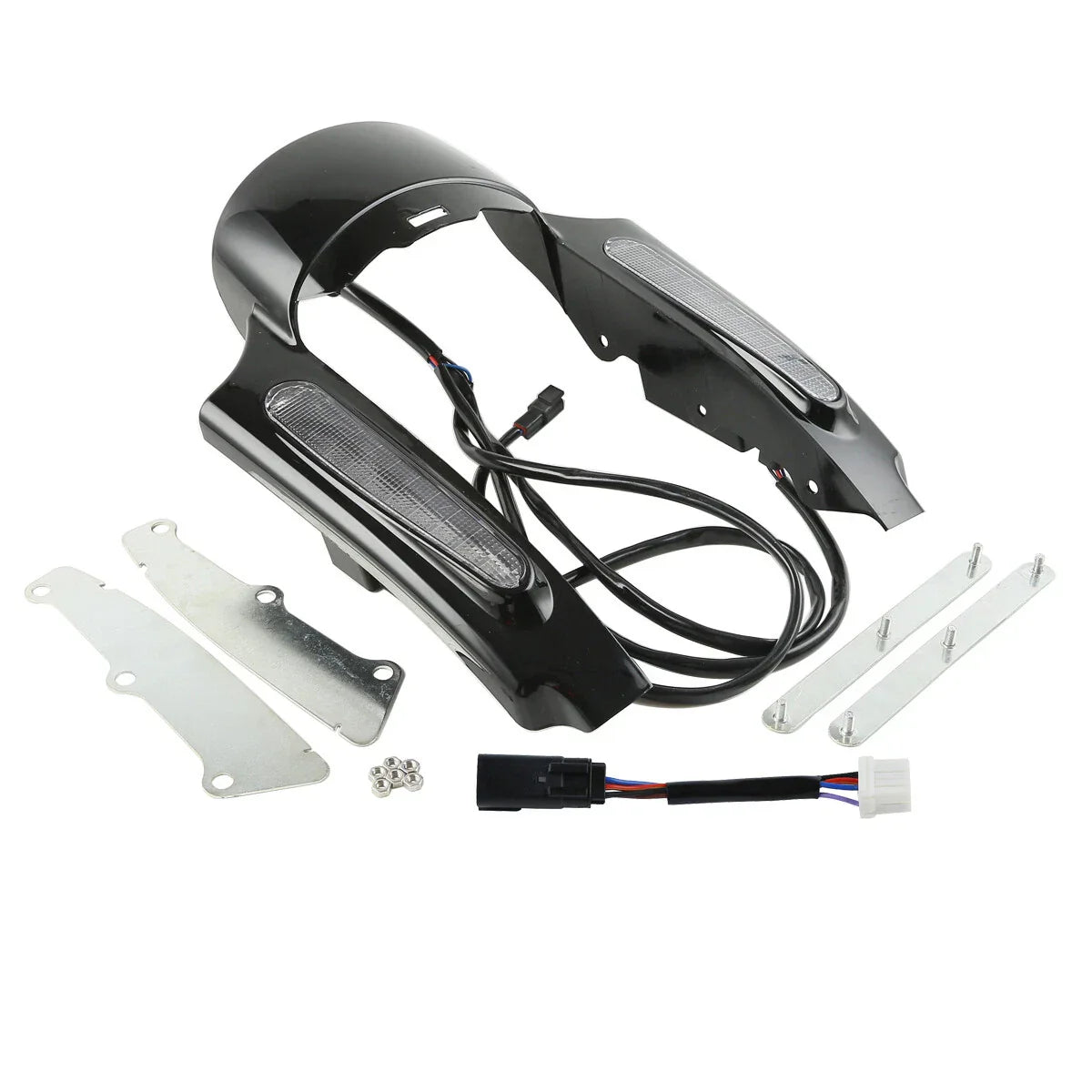 Black Rear Fender Fascia Set for Harley Road Glide Touring (2009-2013)