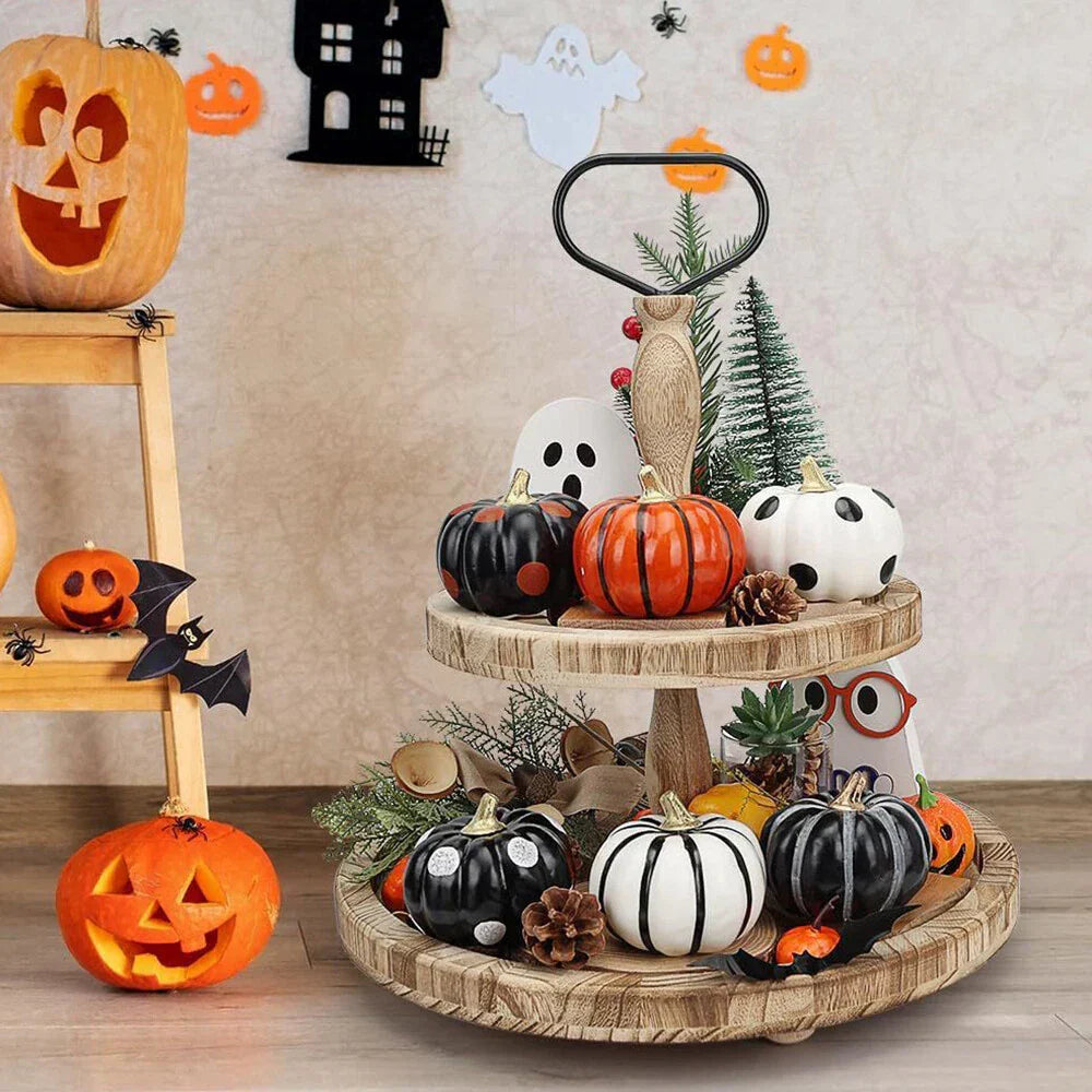 6 x Halloween Pumpkin Indoor Decorations for Home Shop Table Desk