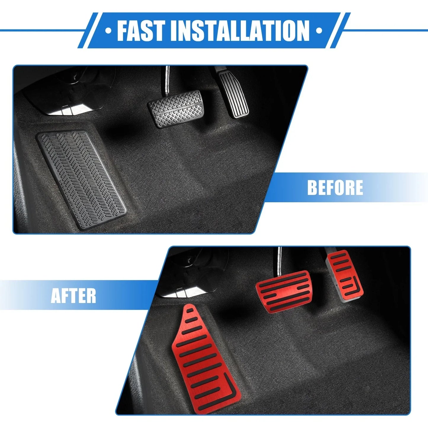 3 Pcs Gas Brake Foot Rest Pedals for Honda HR-V (2021-2023) Red