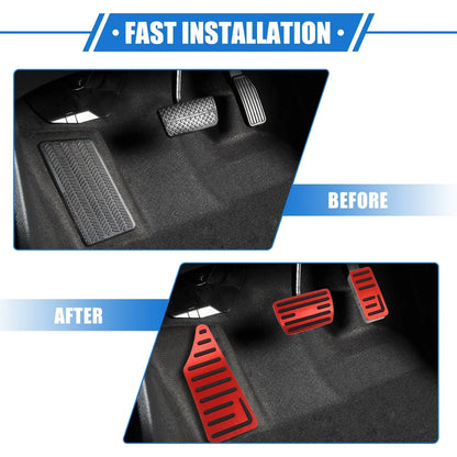 3 Pcs Gas Brake Foot Rest Pedals for Honda HR-V (2021-2023) Red