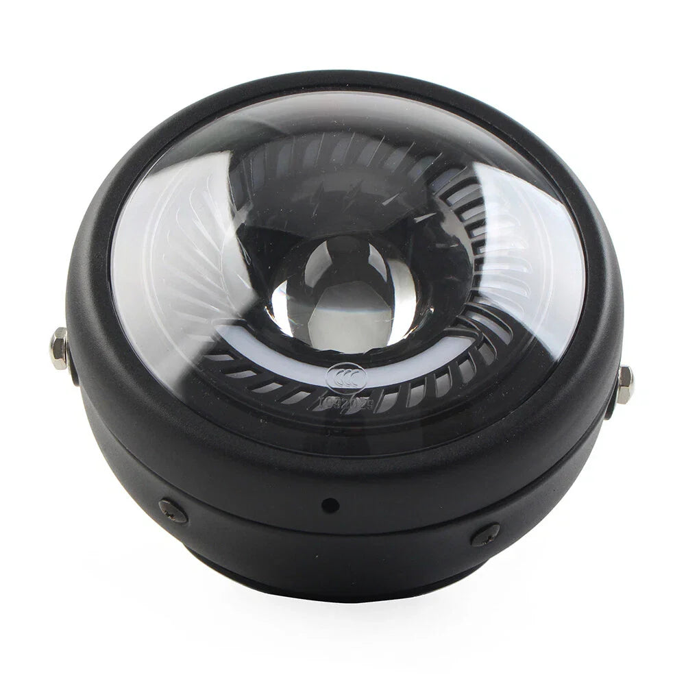 5-3/4" Switchback White LED Halo DRL Angel Eye Headlight for Motorcycle (N/A)