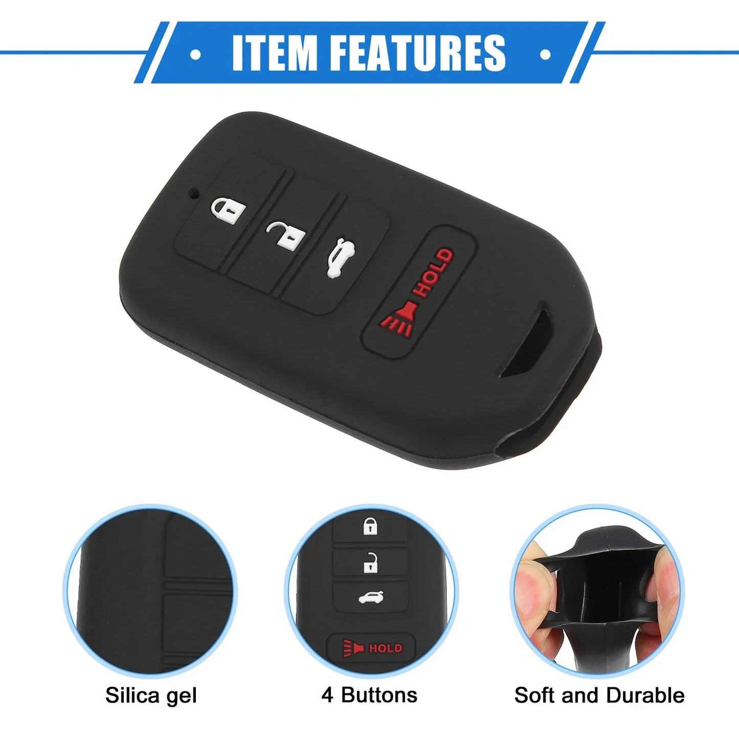 2 x Smart Remote Key Shell for Honda Accord (2019-2021) Black