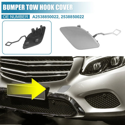 Front Bumper Tow Hook Cover for Mercedes-Benz (2019-2023) Pale Silver Tone