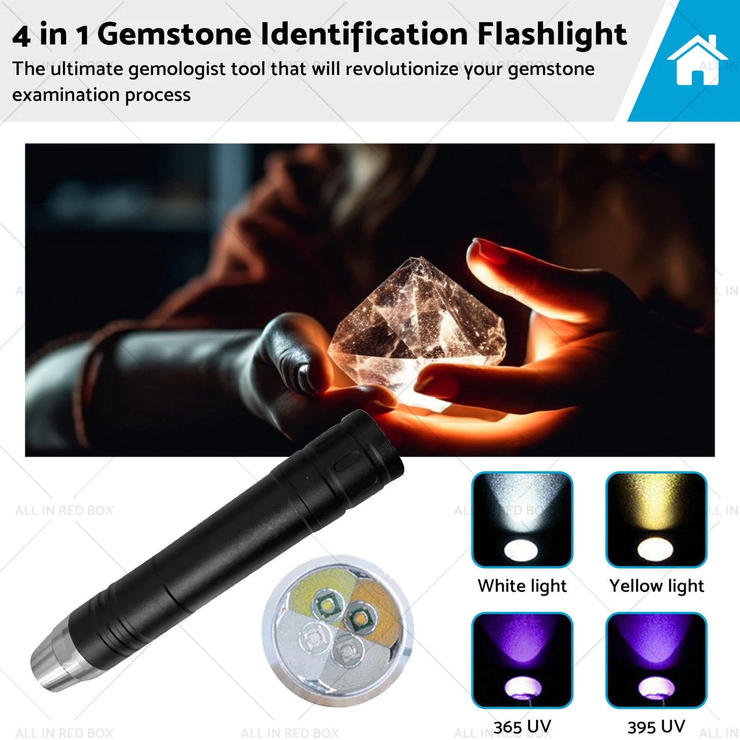 4-in-1 LED Gemstone Identification Light for Gemologists