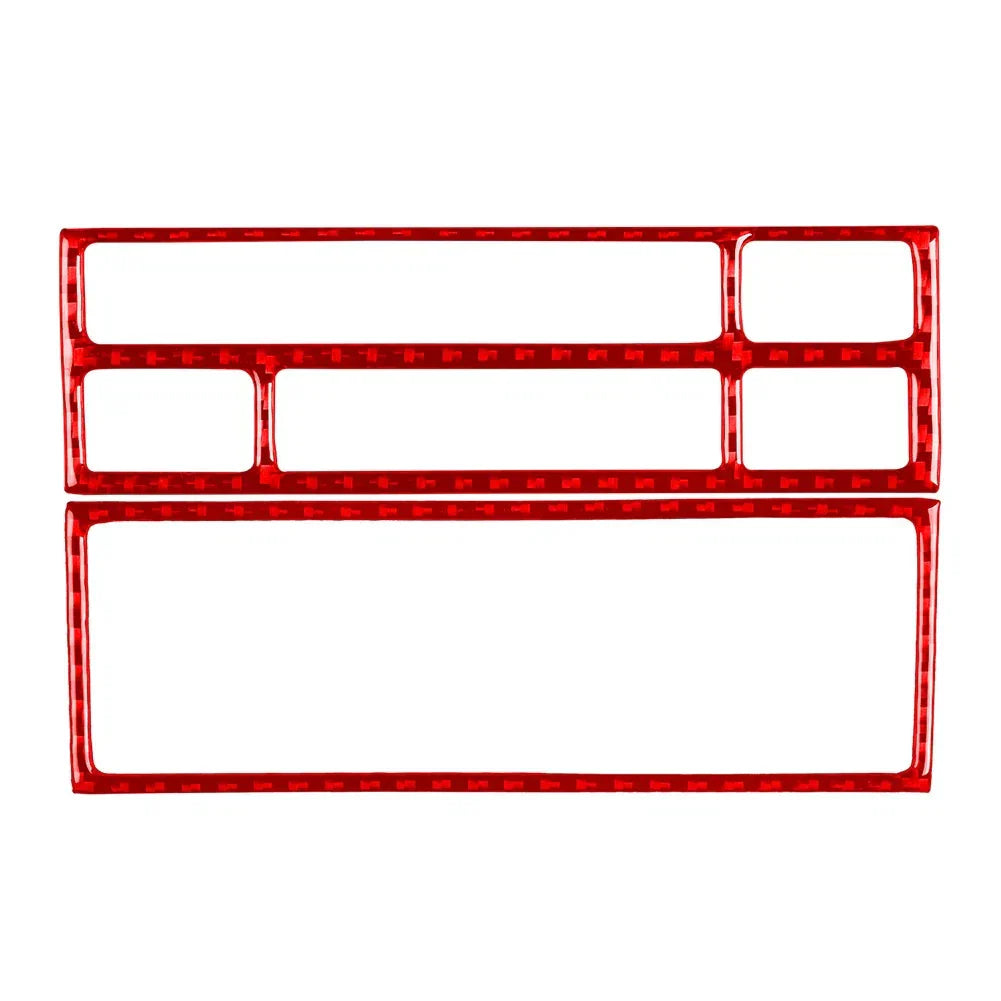 Carbon Fiber Red Console Radio CD Panel Cover Trim for BMW 3 Series (1991-1999)