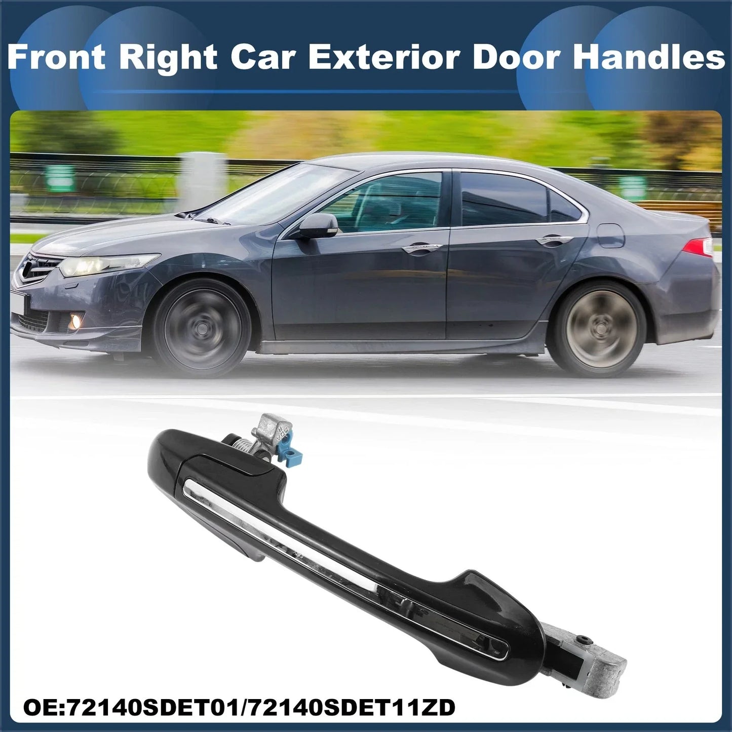 Front Right Exterior Door Handle for Honda Accord (2003-2007) Silver Tone